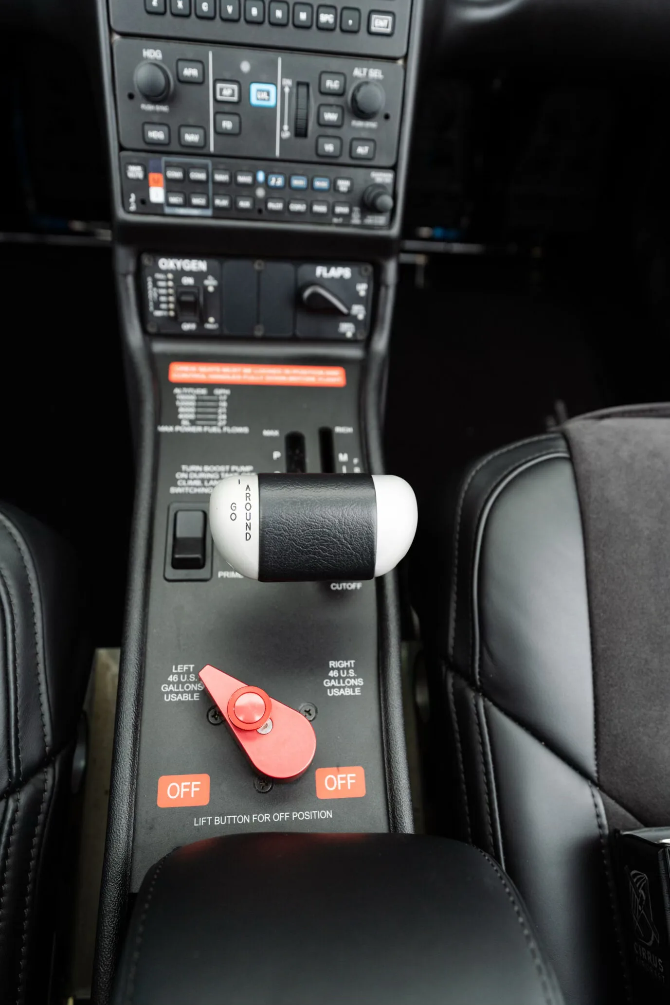 Avionics suite of a Cirrus SR22-G6 GTS.