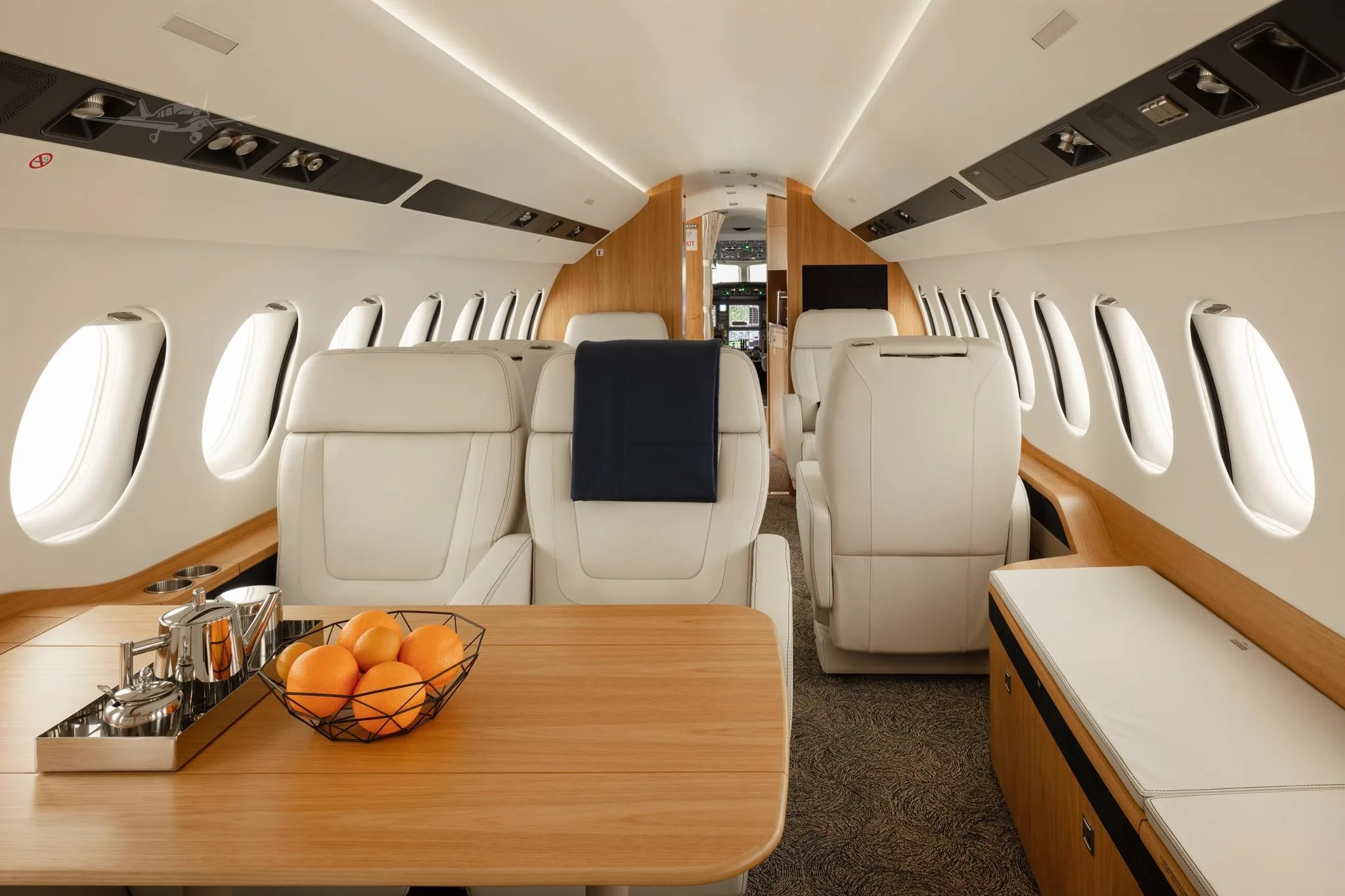 Cabin interior of a 2022 DASSAULT FALCON 7X.