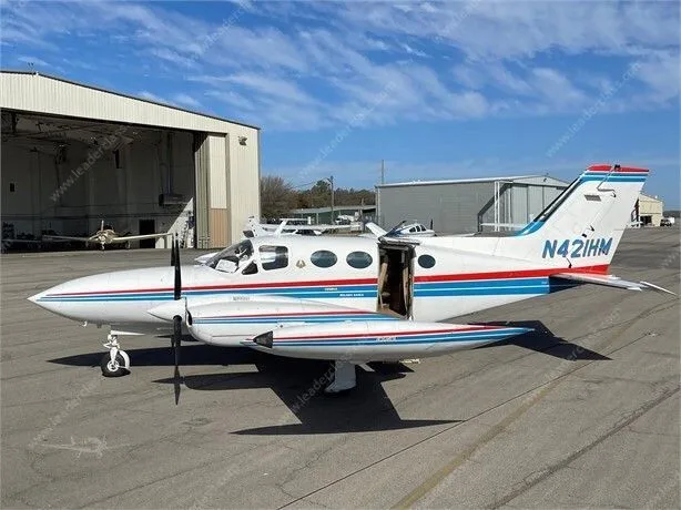 Exterior view of a 1970 Cessna 421B.
