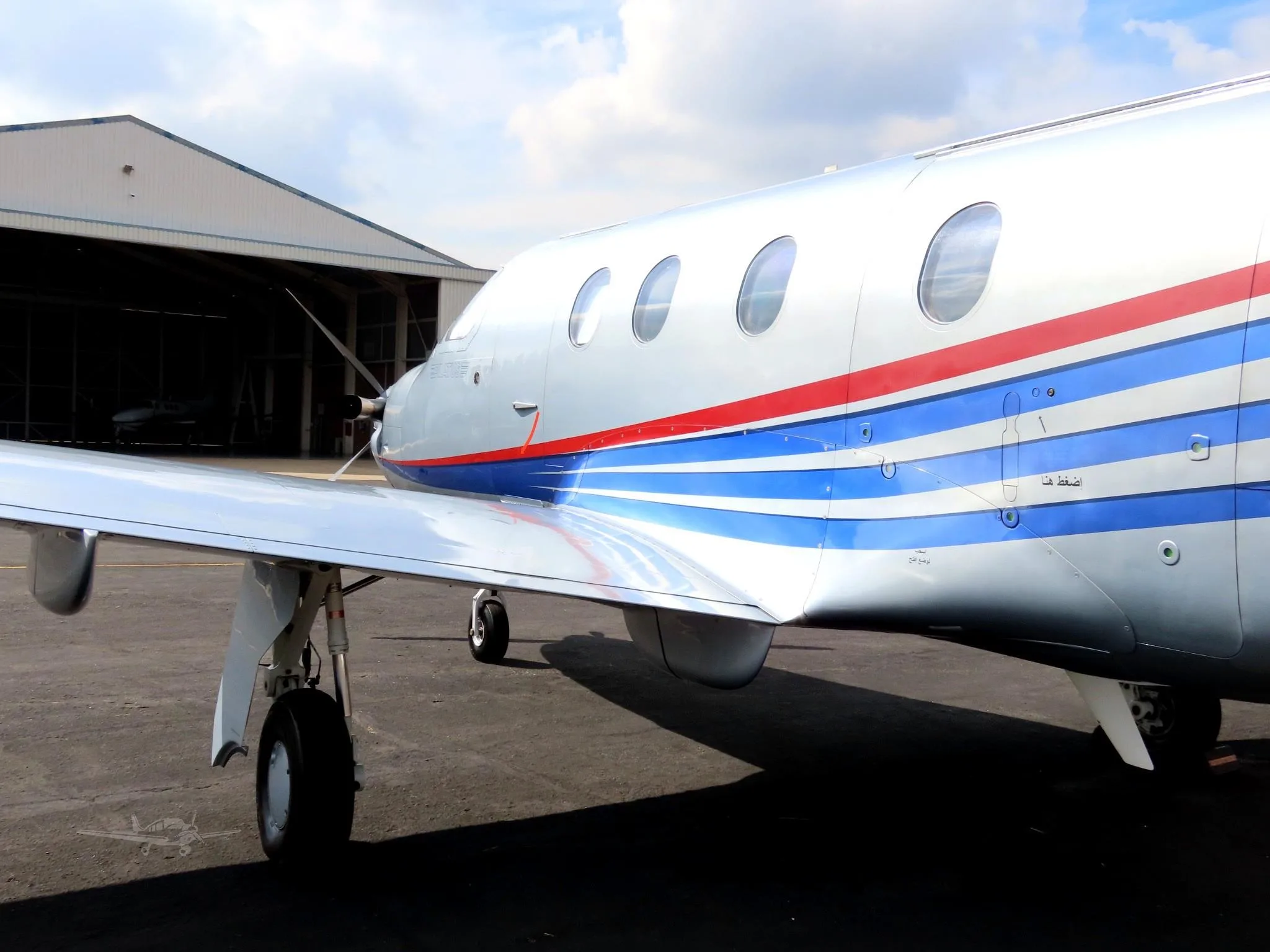 Exterior view of a 2003 PILATUS PC-12/45, ZS-PZB.