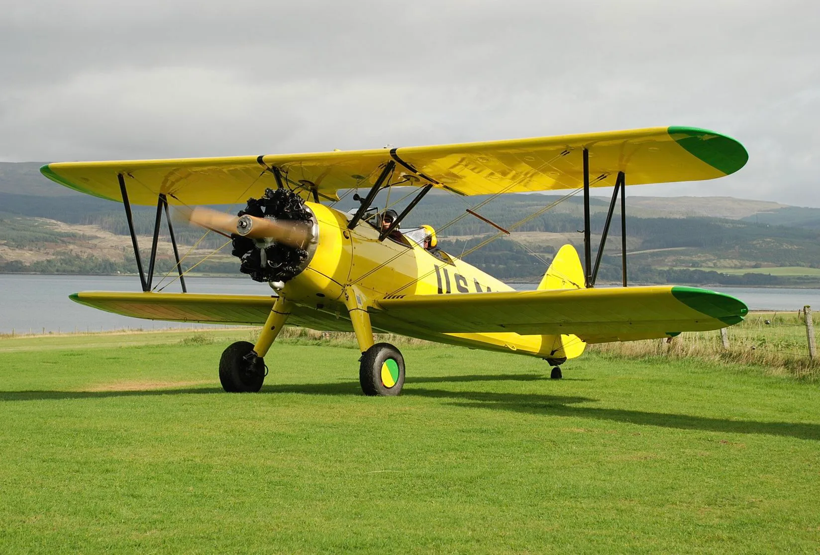 Exterior view of a 1944 Boeing Stearman E75.