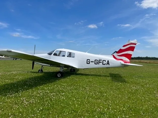 Exterior view of a Piper Piston, D-EGIE.