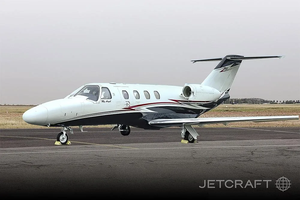 Exterior view of a 2014 Cessna Citation M2, F-HGRI.
