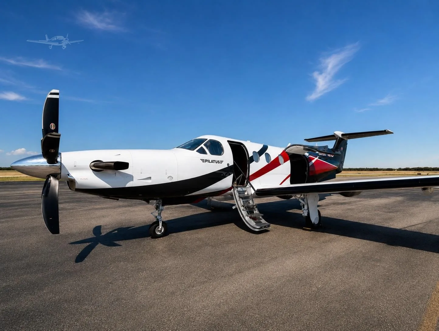 Exterior view of a 2019 PILATUS PC-12 NG, N47WD.