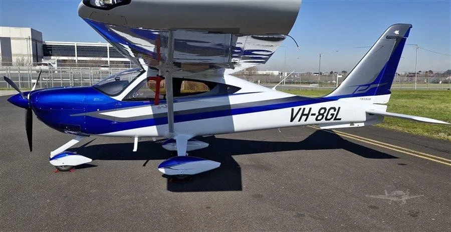 Exterior view of a 2024 TECNAM P2010 GRAN LUSSO, VH-8GL.