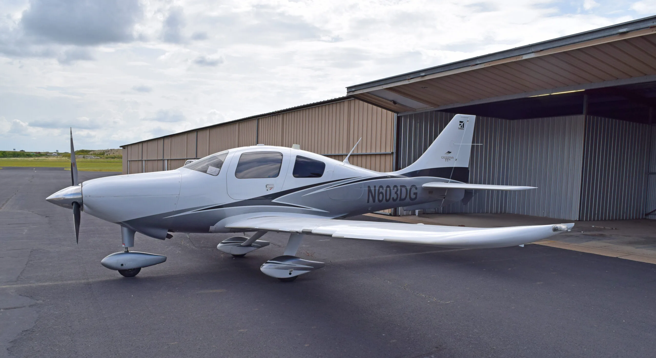 Exterior view of a 2013 Cessna TTX, N603DG.