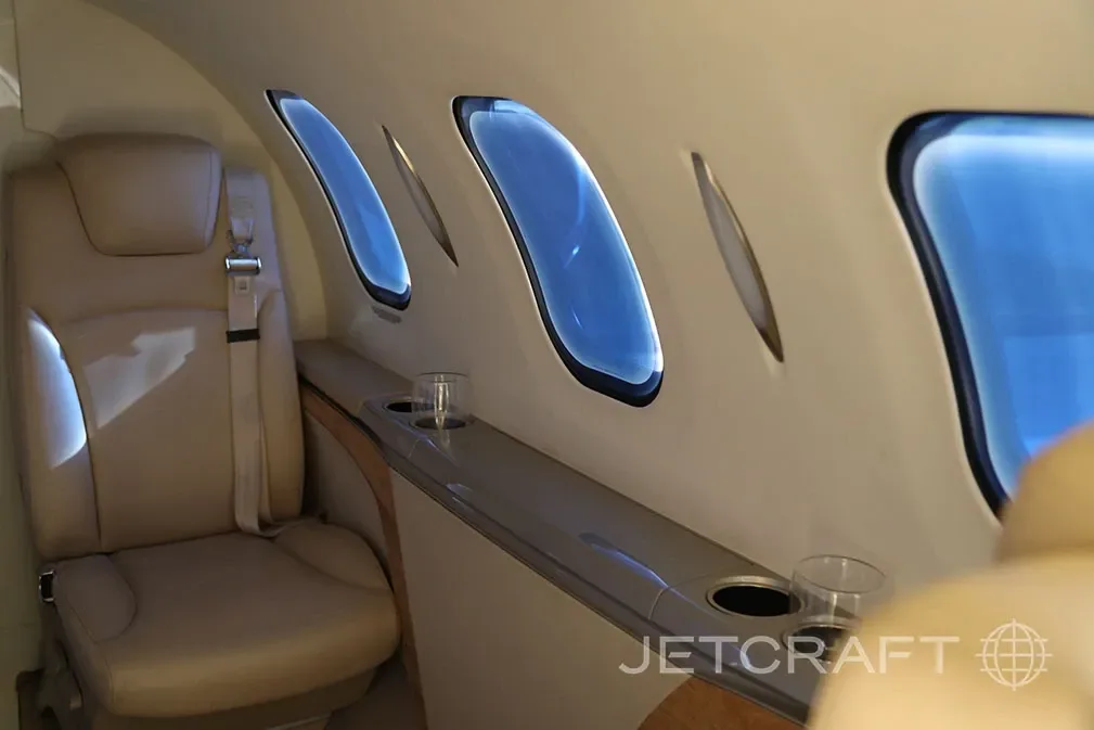 Cabin interior of a 2018 HondaJet HA-420.