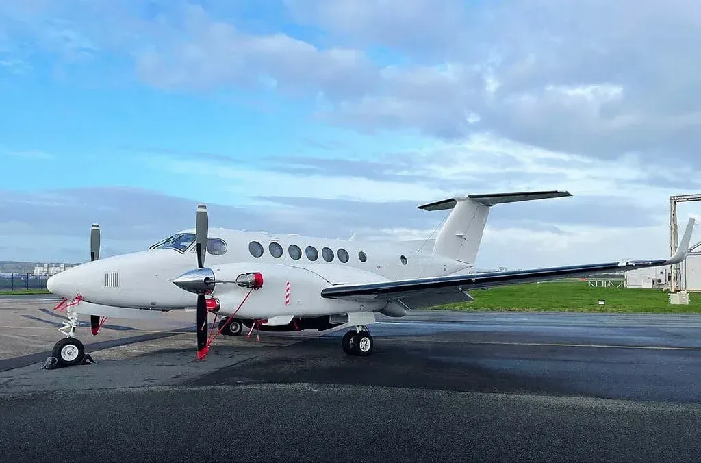 Exterior view of a 2019 Beechcraft King Air 350i.