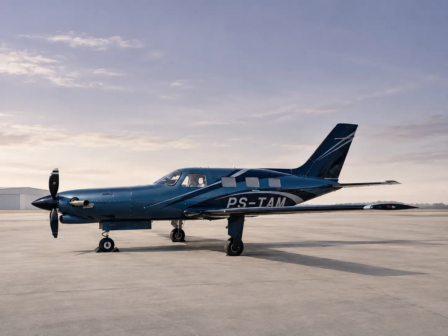 Exterior view of a 1998 Piper JetProp DLX.