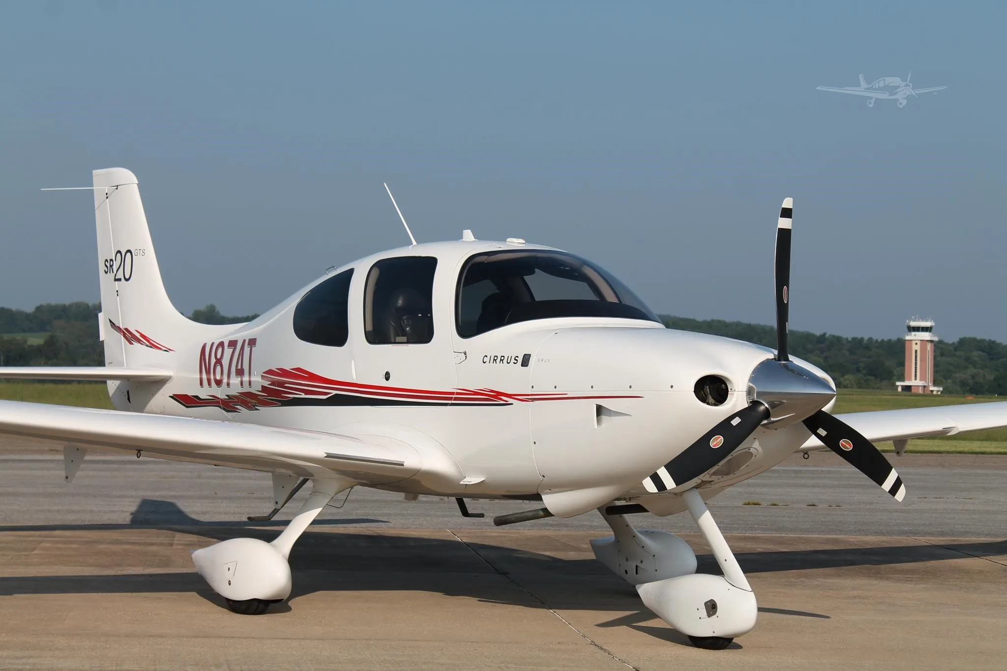 Exterior view of a 2009 CIRRUS SR20-G3, N874T.