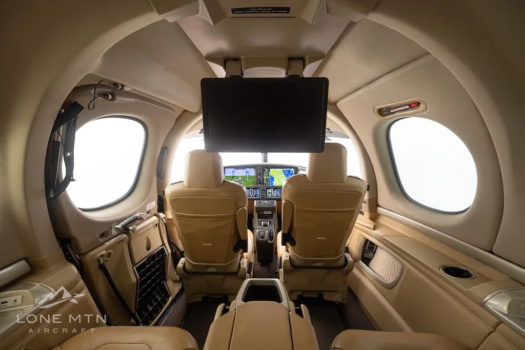 Cabin interior of a 2019 Cirrus SF50 G2+ Vision Jet.