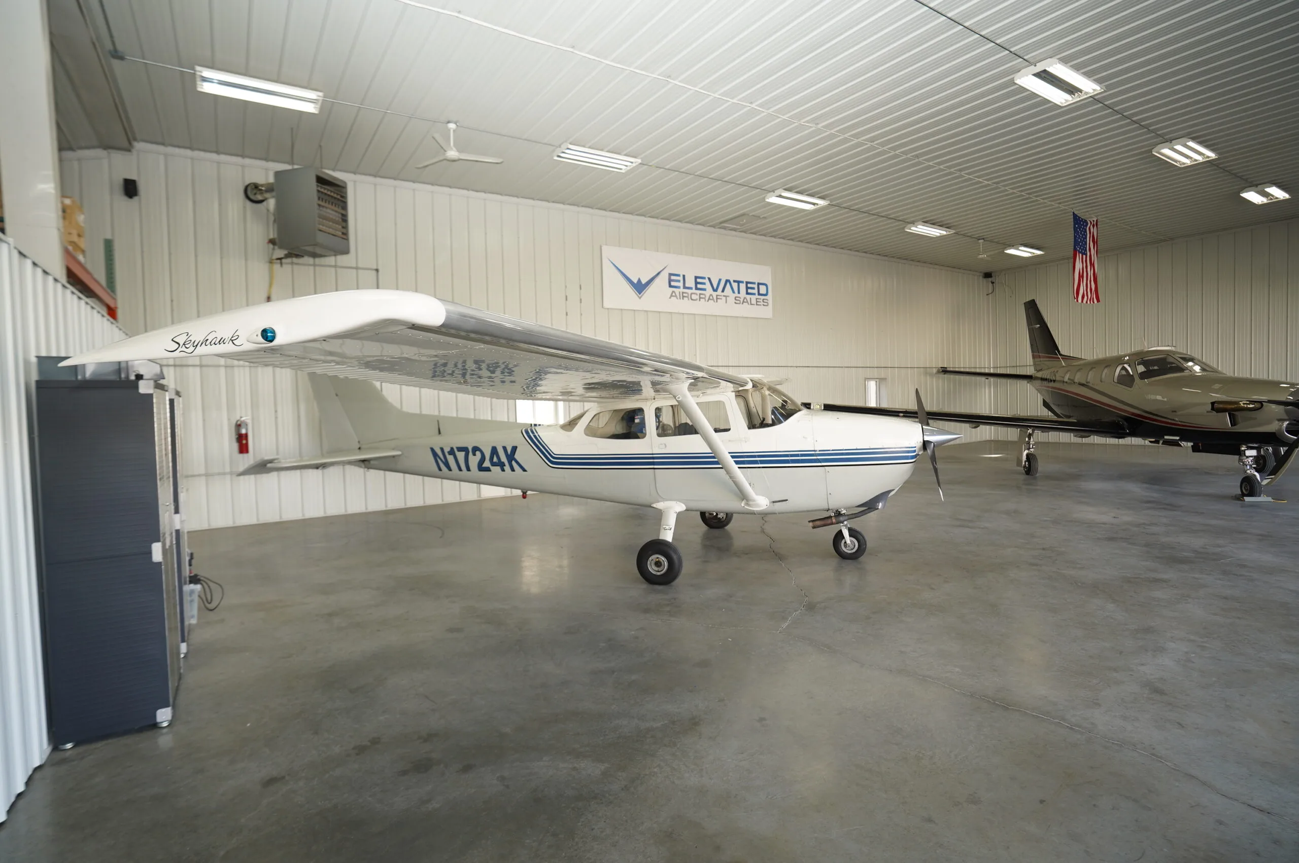 Exterior view of a 1971 Cessna O-320-E2D, N1724K.