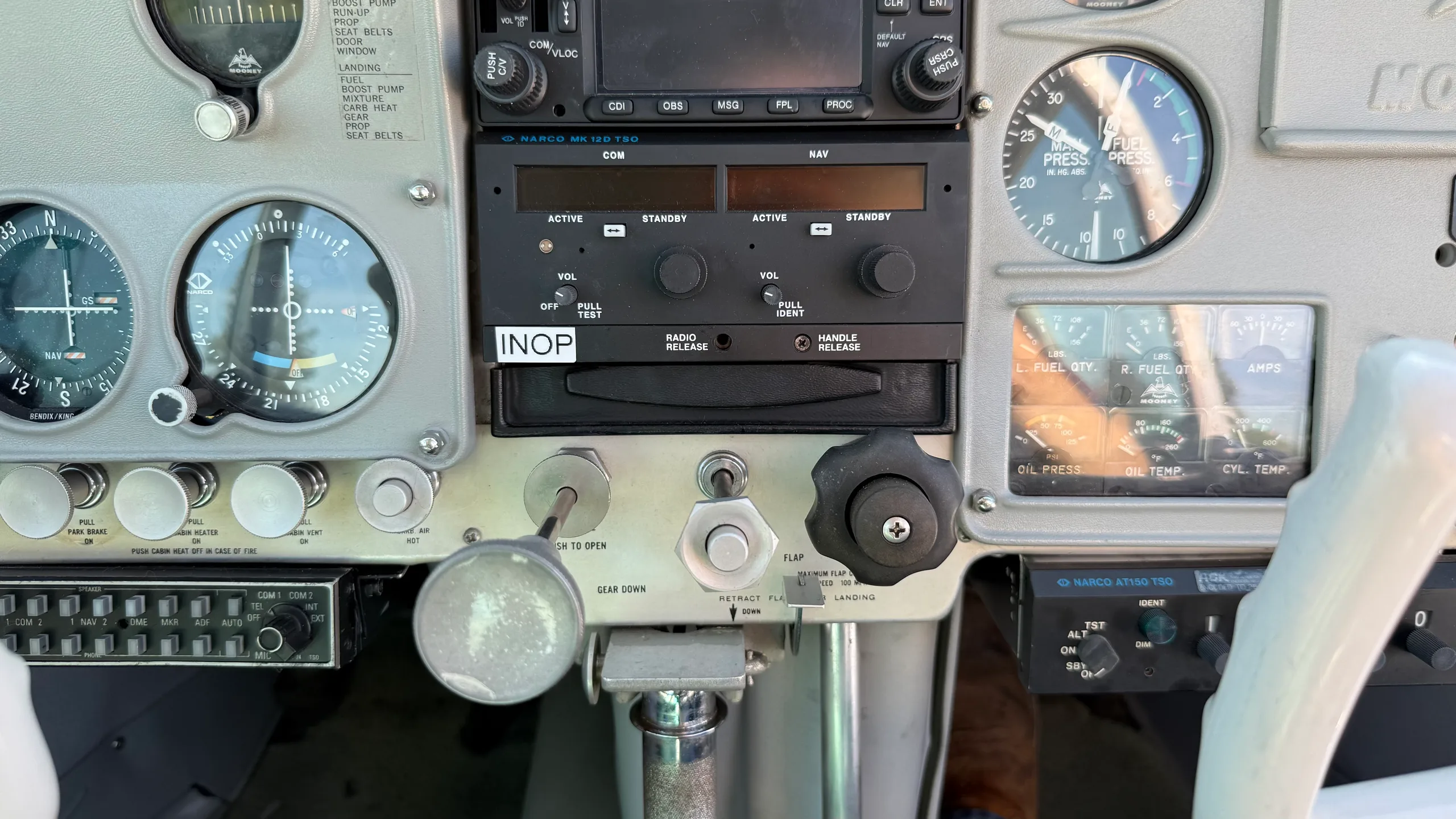 Avionics suite of a 1965 Mooney M20C - $65,900 - N5963Q (Here at Placerville).