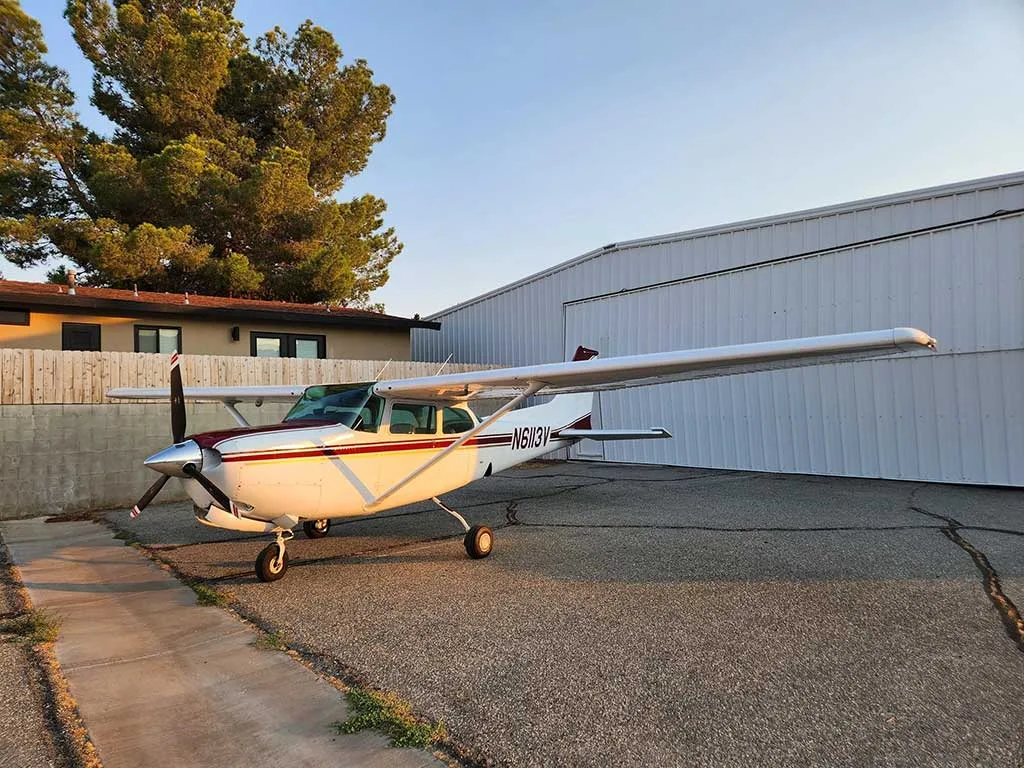 Exterior view of a 1980 Cessna 172 RG.