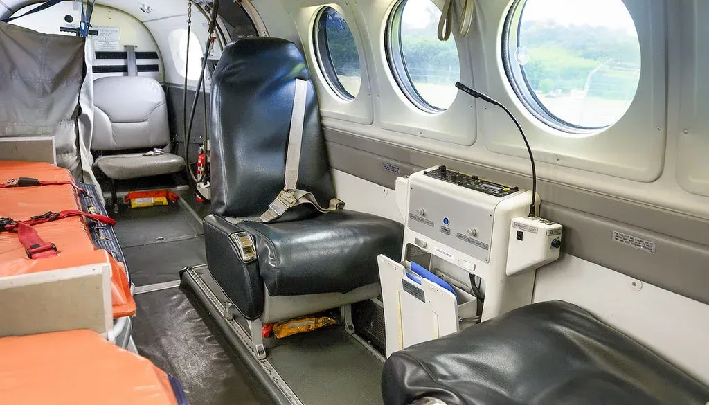 Cabin interior of a 2009 Beechcraft King Air B200 SN.