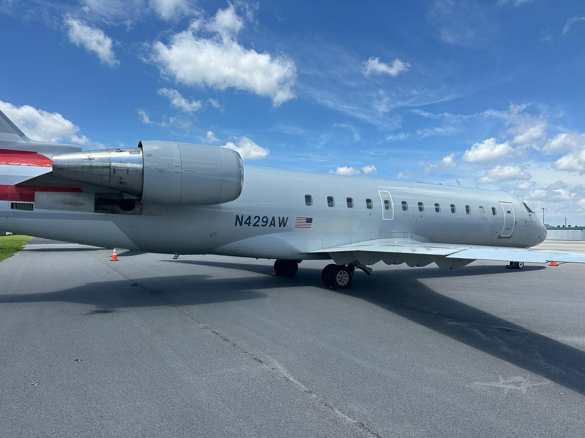 Exterior view of a 2002 BOMBARDIER CRJ-200, N452AW.