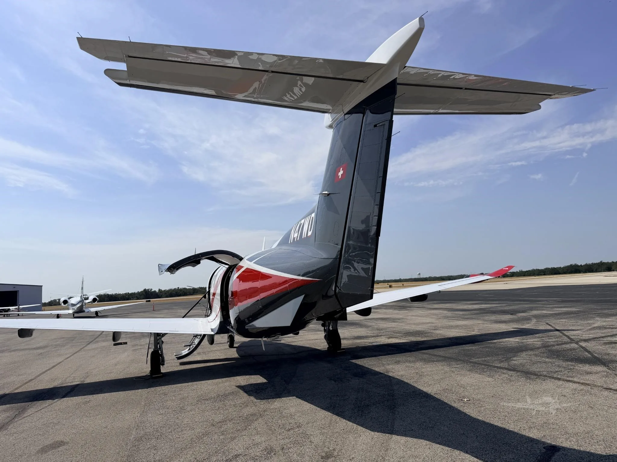 Exterior view of a 2019 PILATUS PC-12 NG, N47WD.