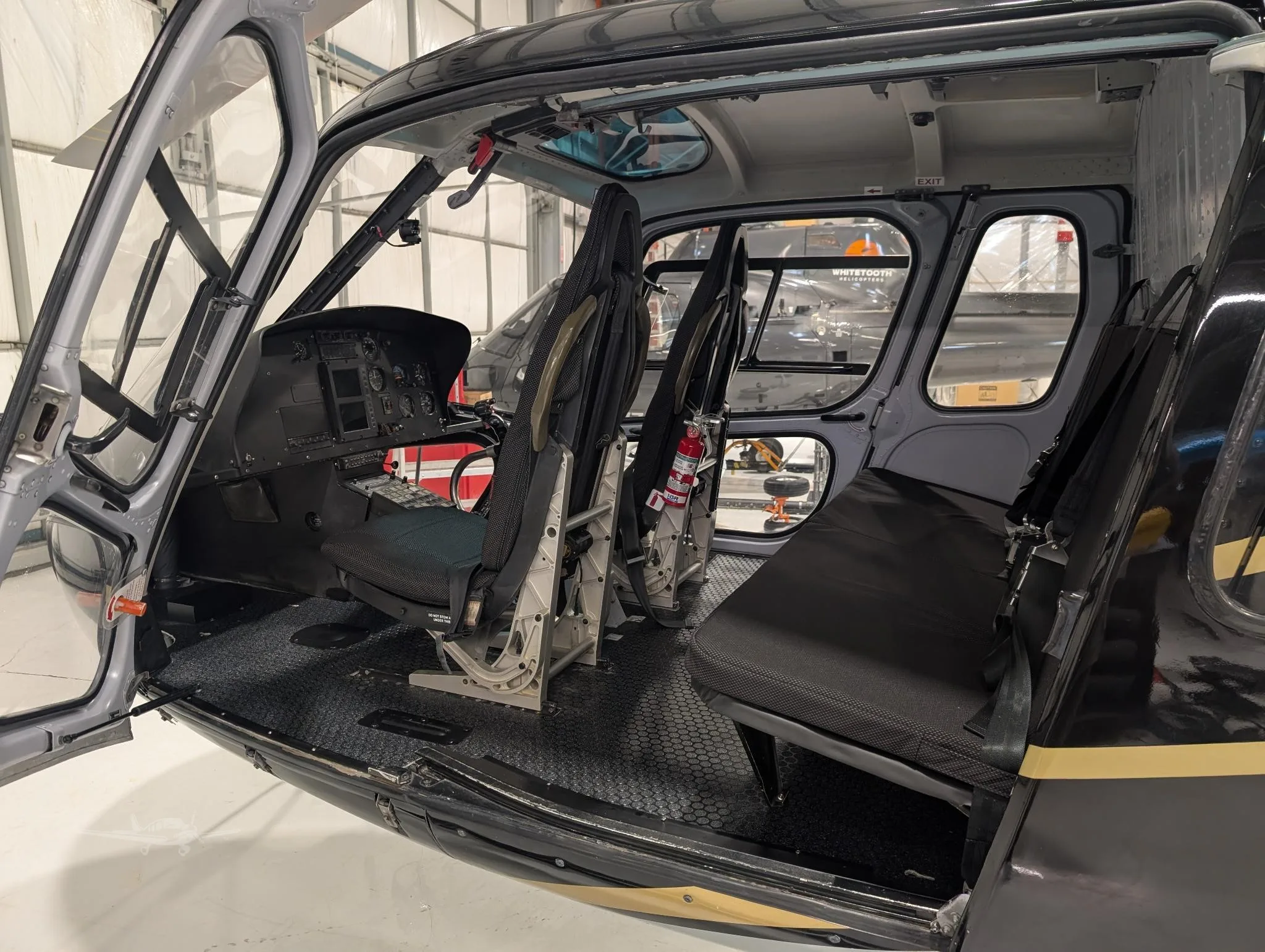 Cockpit and instrument panel of a 2003 EUROCOPTER AS350B-3.