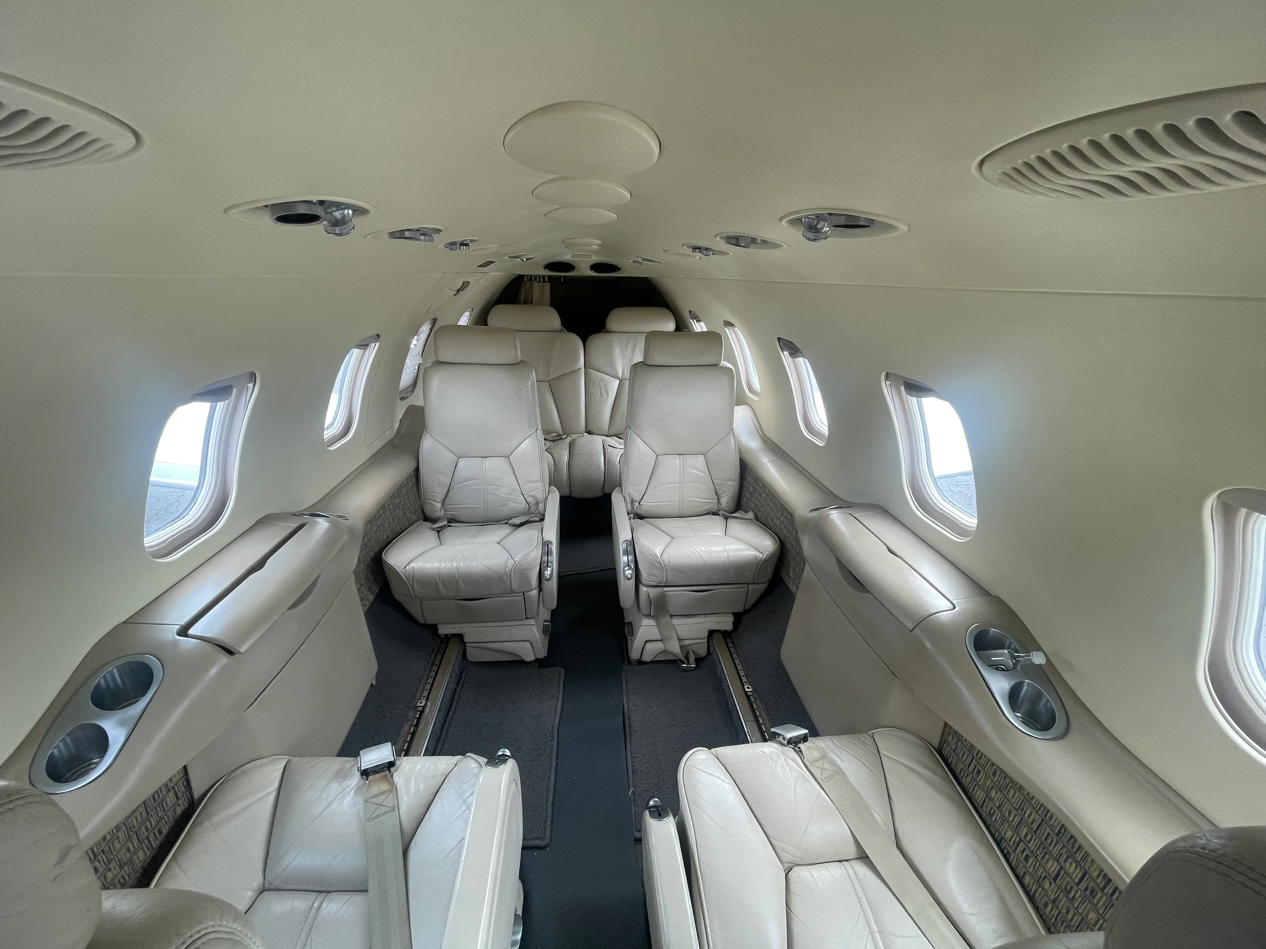 Cabin interior of a 2002 Bombardier learjet 31a.