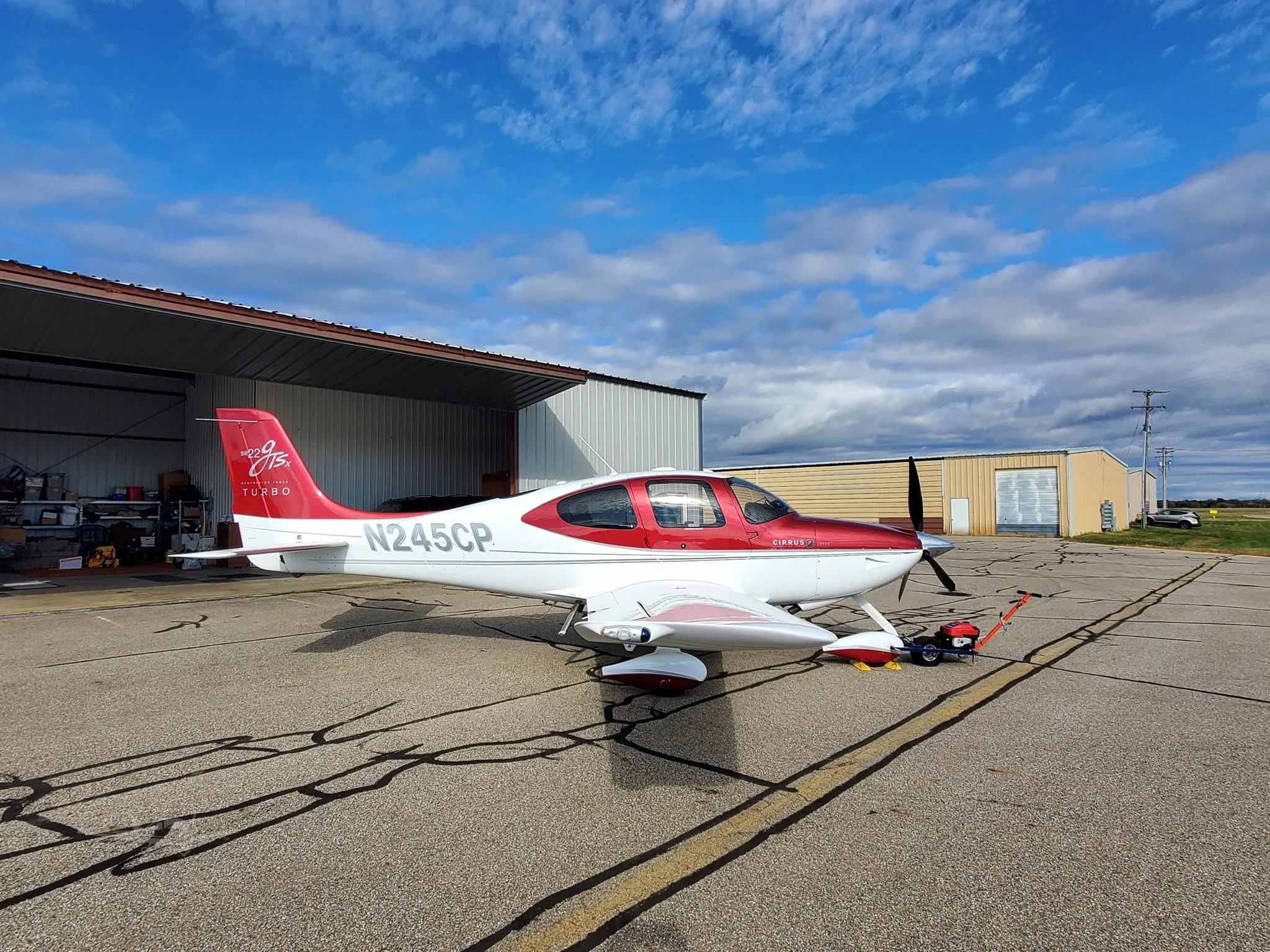 Exterior view of a 2008 CIRRUS SR22-G3 TURBO, N245CP.