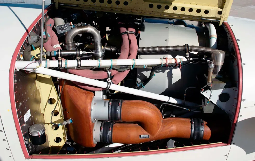 Engine detail of a 2021 Daher TBM 940.
