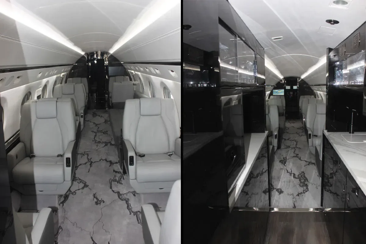 Cabin interior of a 1997 Gulfstream GV.