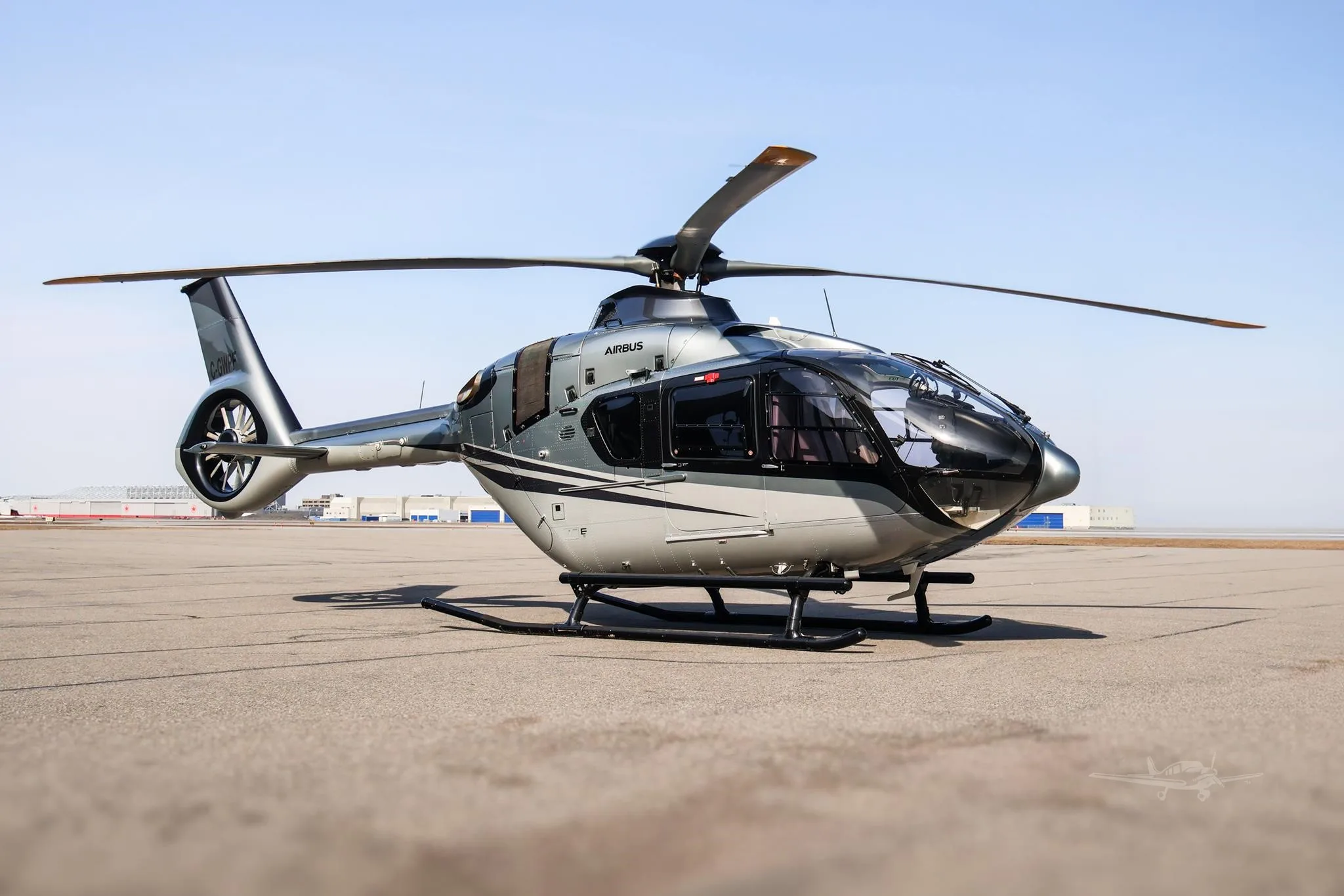 Exterior view of a 2023 AIRBUS H135T3, C-GWPF.