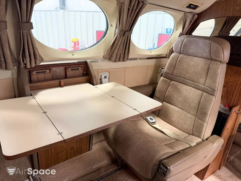 Cabin interior of a 1981 Cessna 421 Golden Eagle.