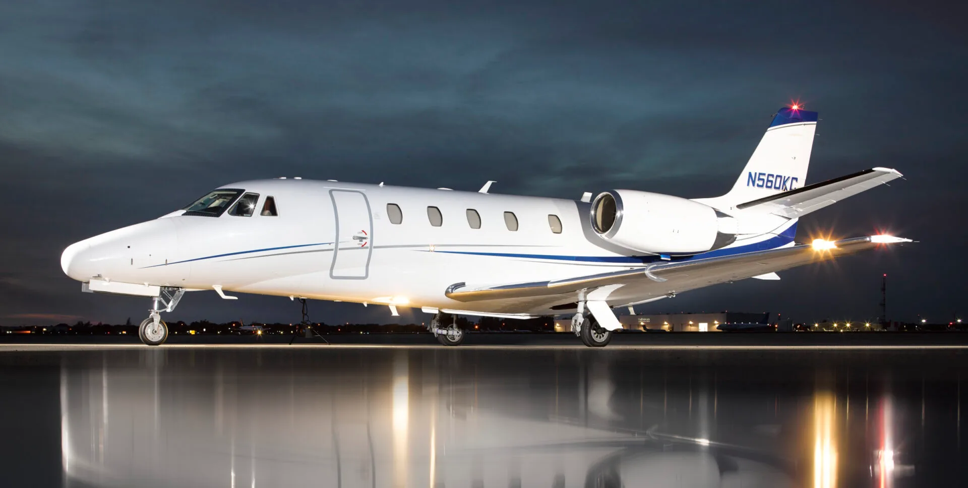 Exterior view of a 2000 Cessna Citation Excel, N560KC.