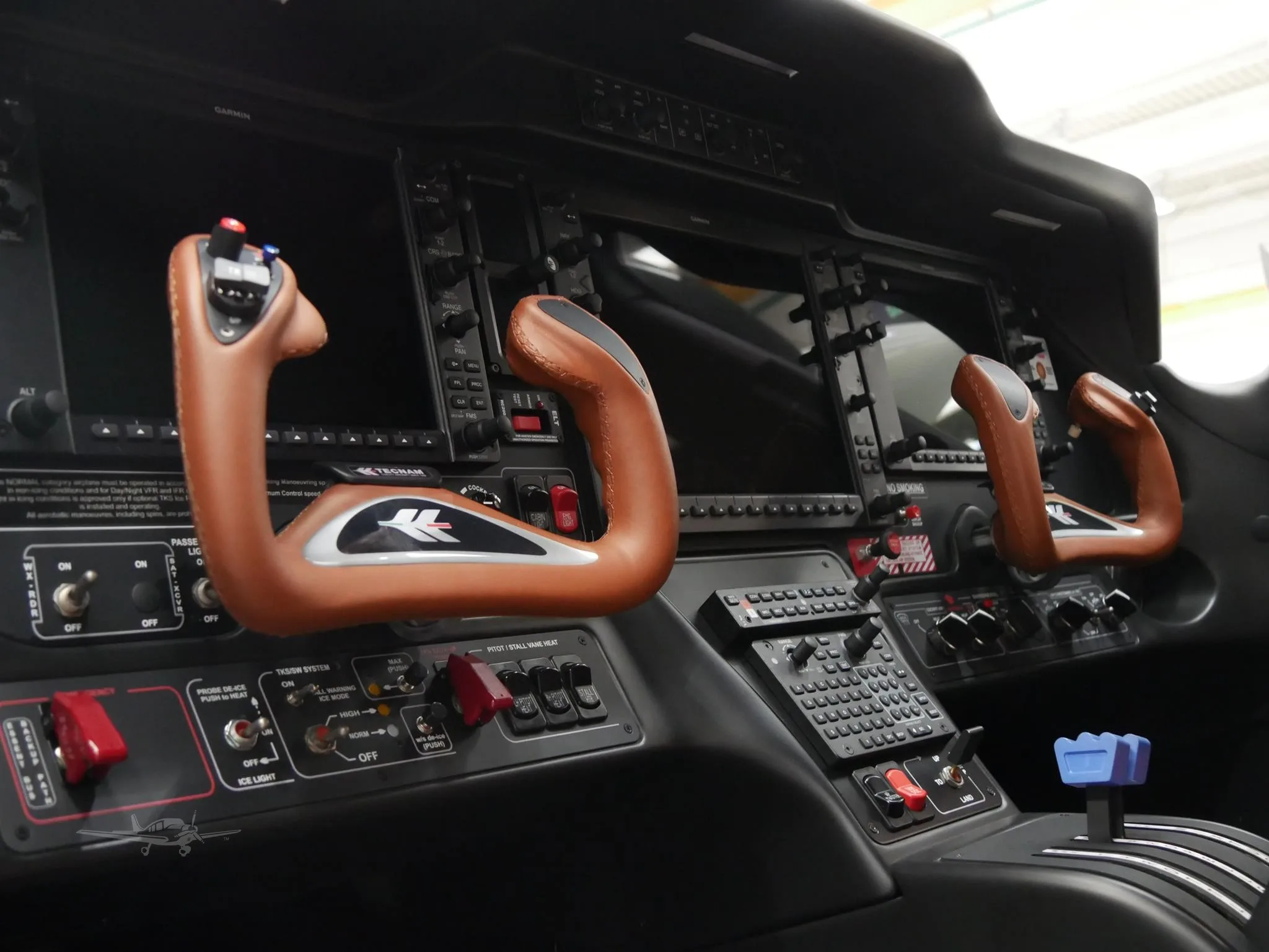 Cockpit and instrument panel of a 2026 TECNAM P2012 TRAVELLER.