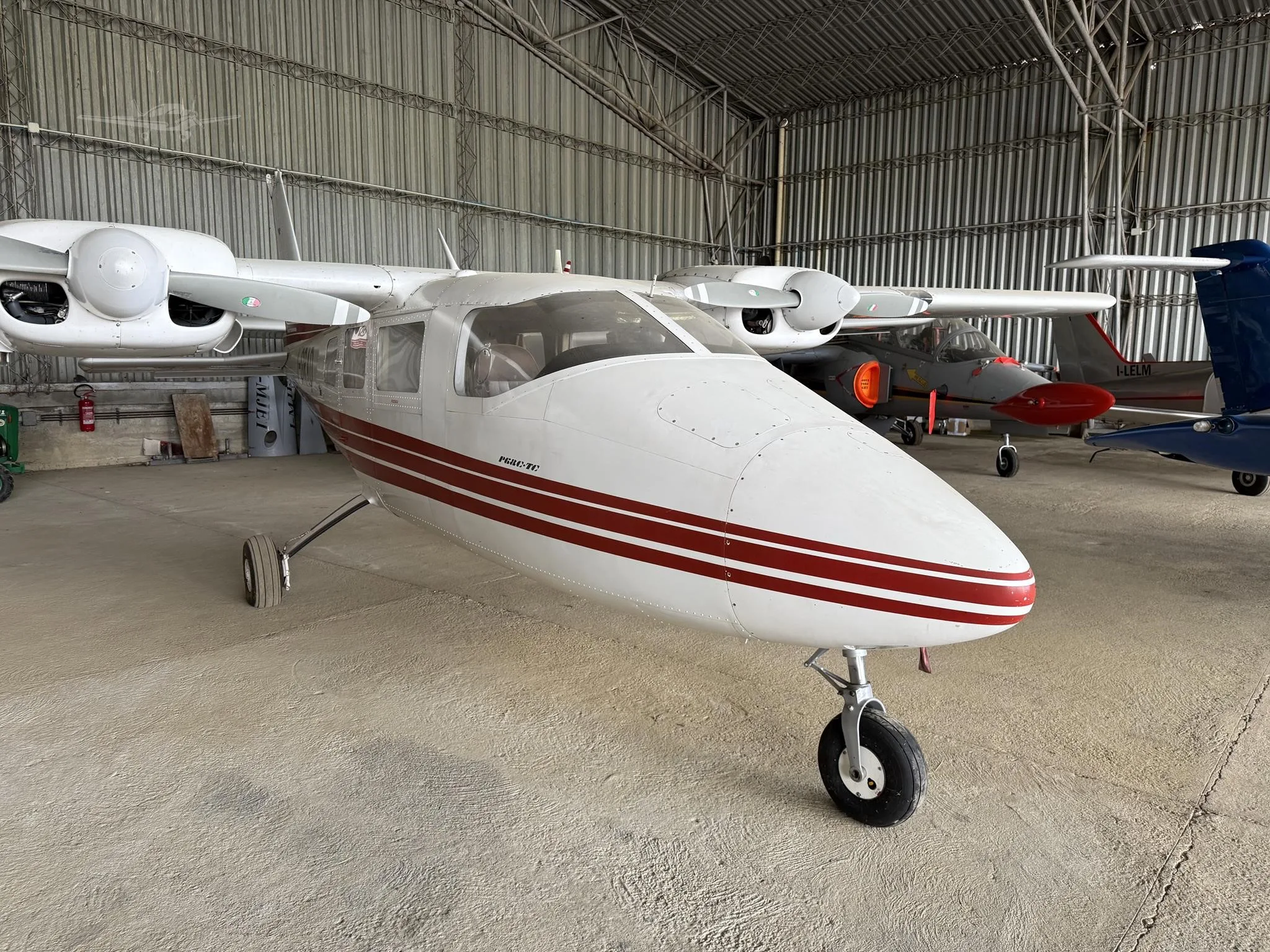 Exterior view of a 1980 PARTENAVIA P.68C-TC, I-GRAD.