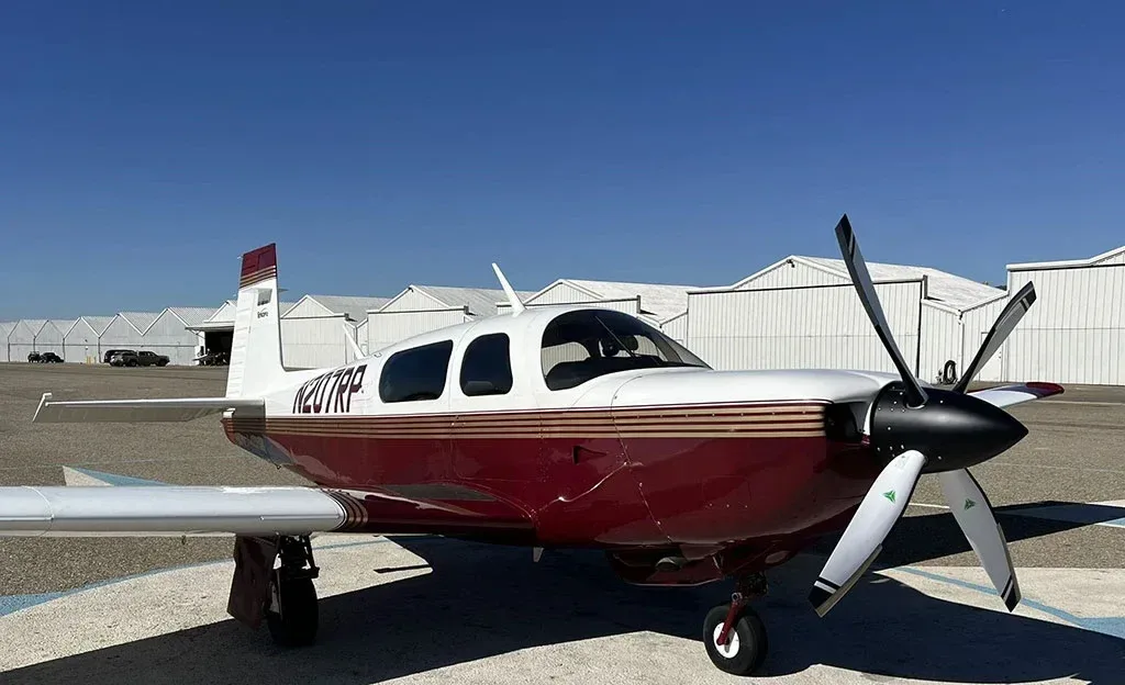 Exterior view of a 1997 Mooney, 25-2009.