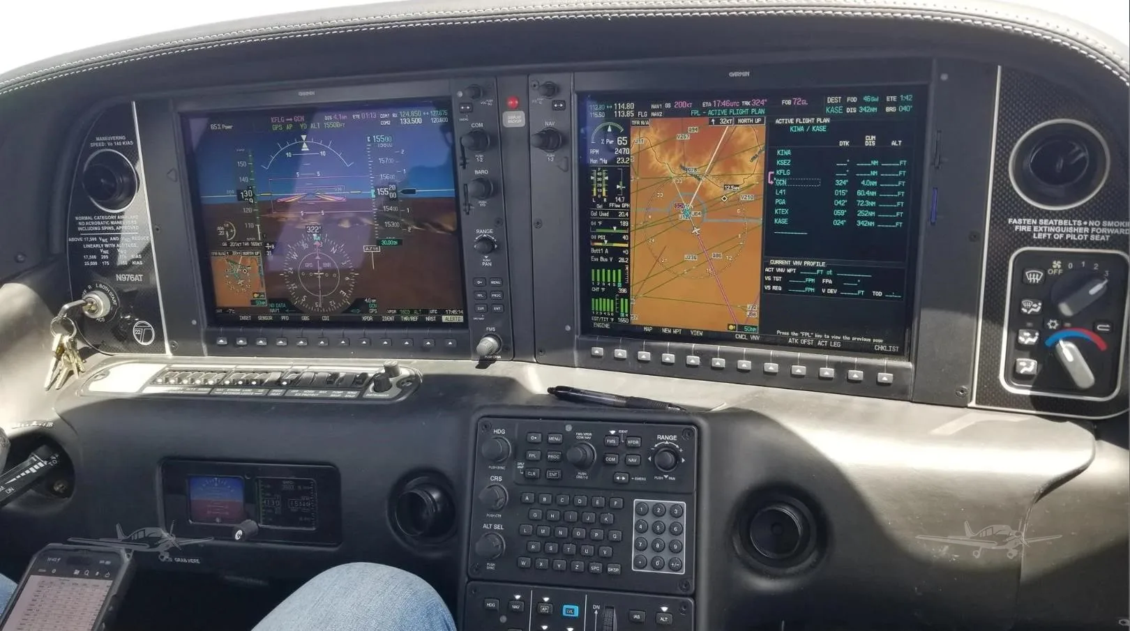 Avionics suite of a 2015 CIRRUS SR22-G5 TURBO.