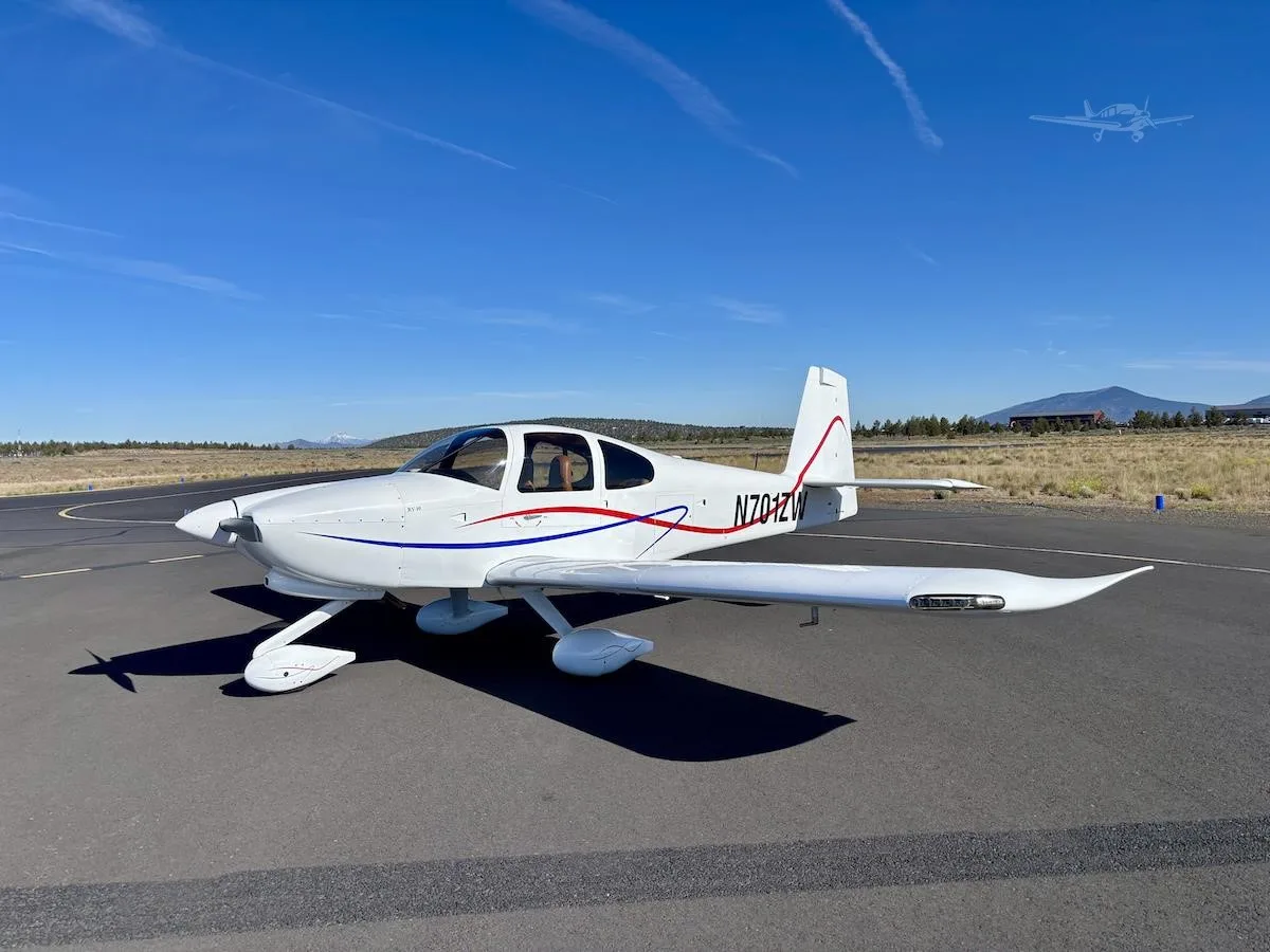 Exterior view of a 2026 VANS RV-10, N701ZW.