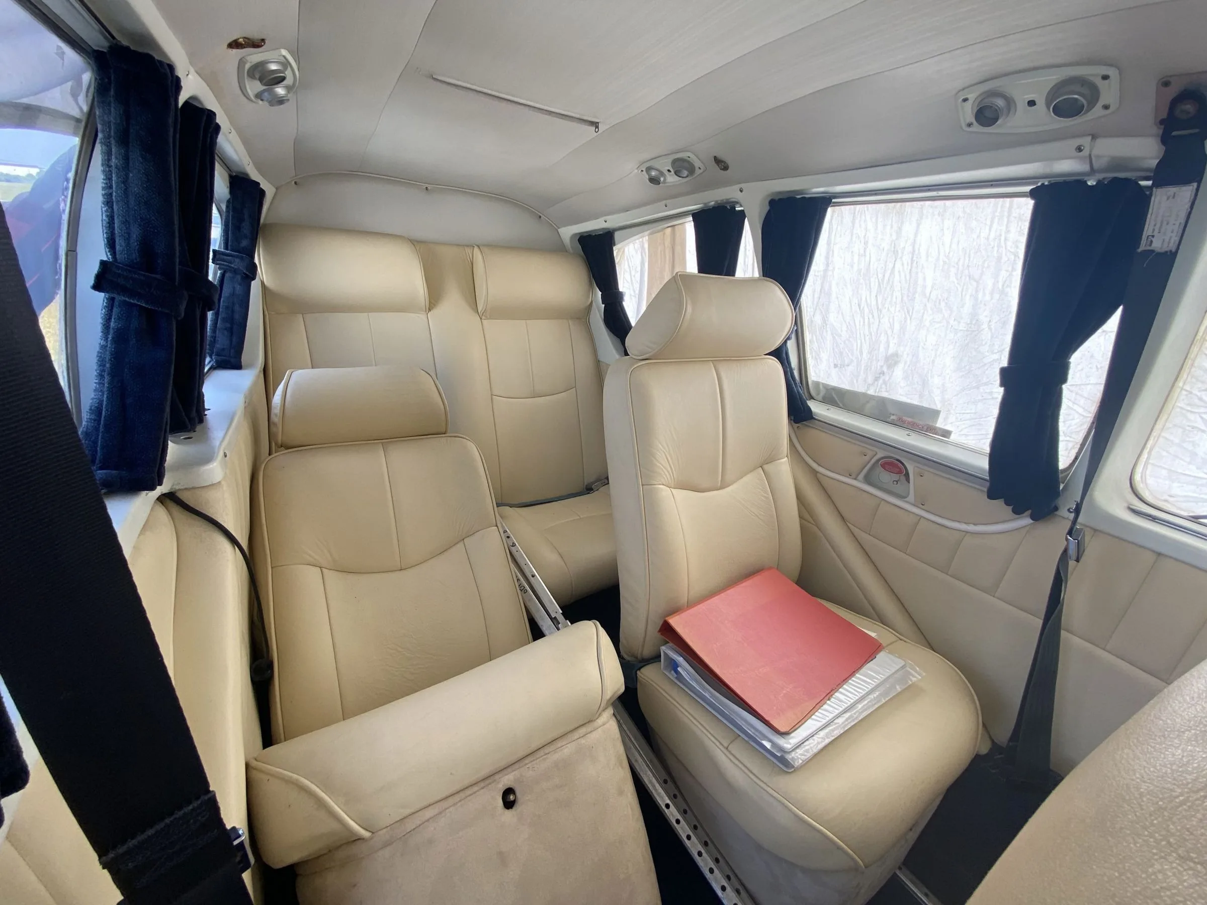 Cabin interior of a 1970 Piper PA-23-250 Aztec.