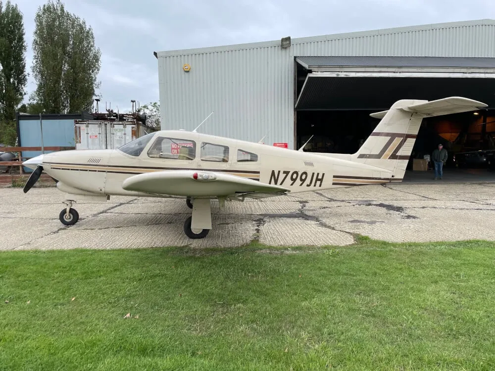 Exterior view of a Piper Piston, D-EGIE.