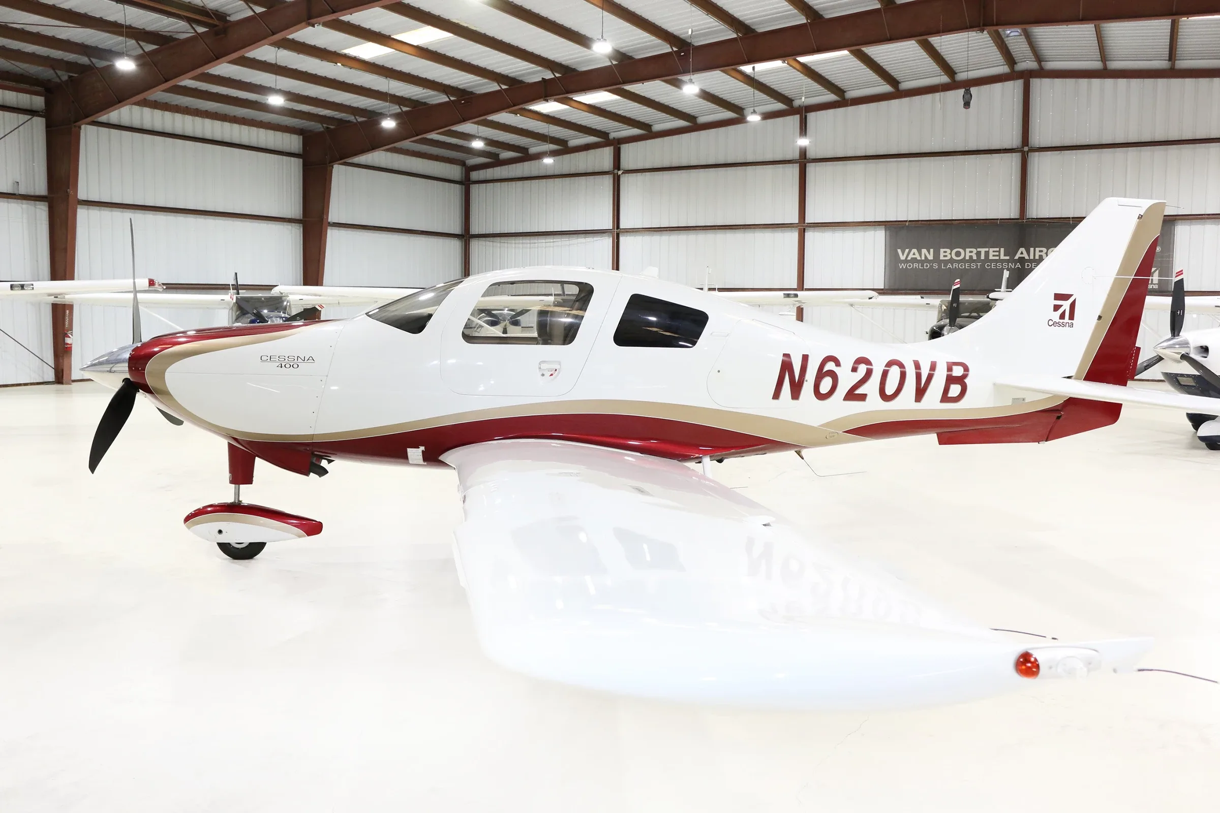 Exterior view of a 1956 Cessna 172, N7019A.