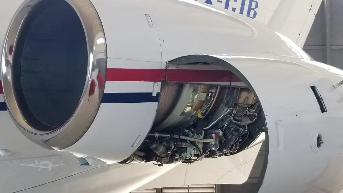 Engine detail of a 1979 HAWKER 700A.