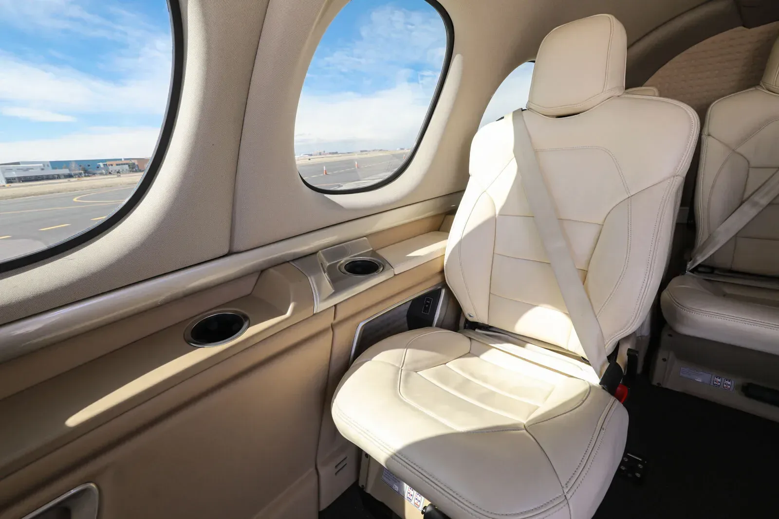 Cabin interior of a 2020 Cirrus Vision.