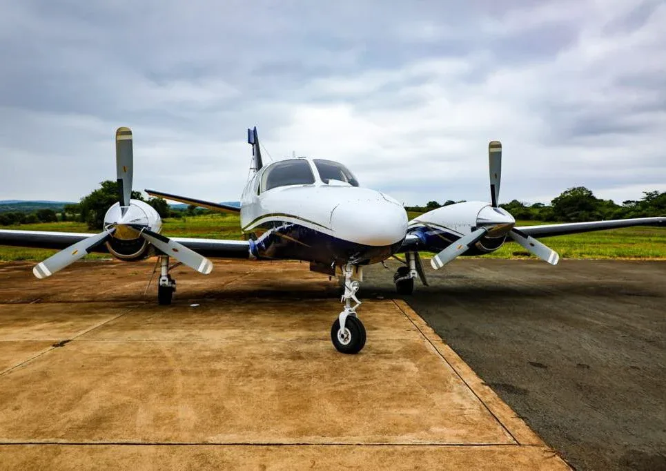 Exterior view of a 1979 Cessna 441 – Conquest II.