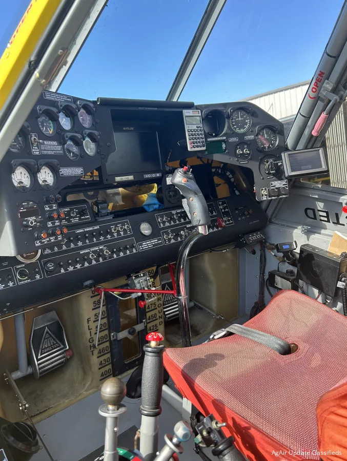 Cockpit and instrument panel of a 2019 Air Tractor 802A.