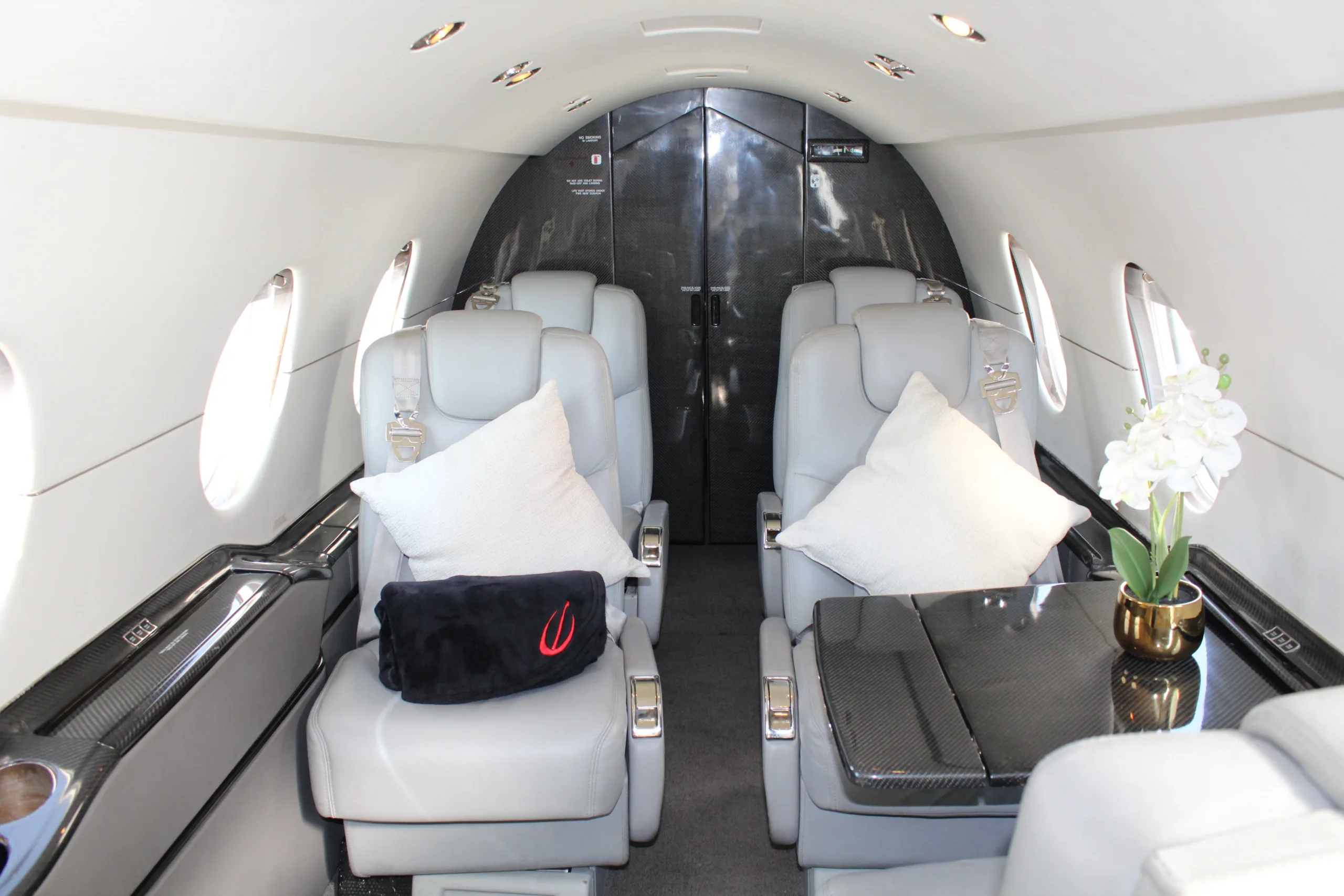Cabin interior of a 2000 Hawker Beechjet 400A.