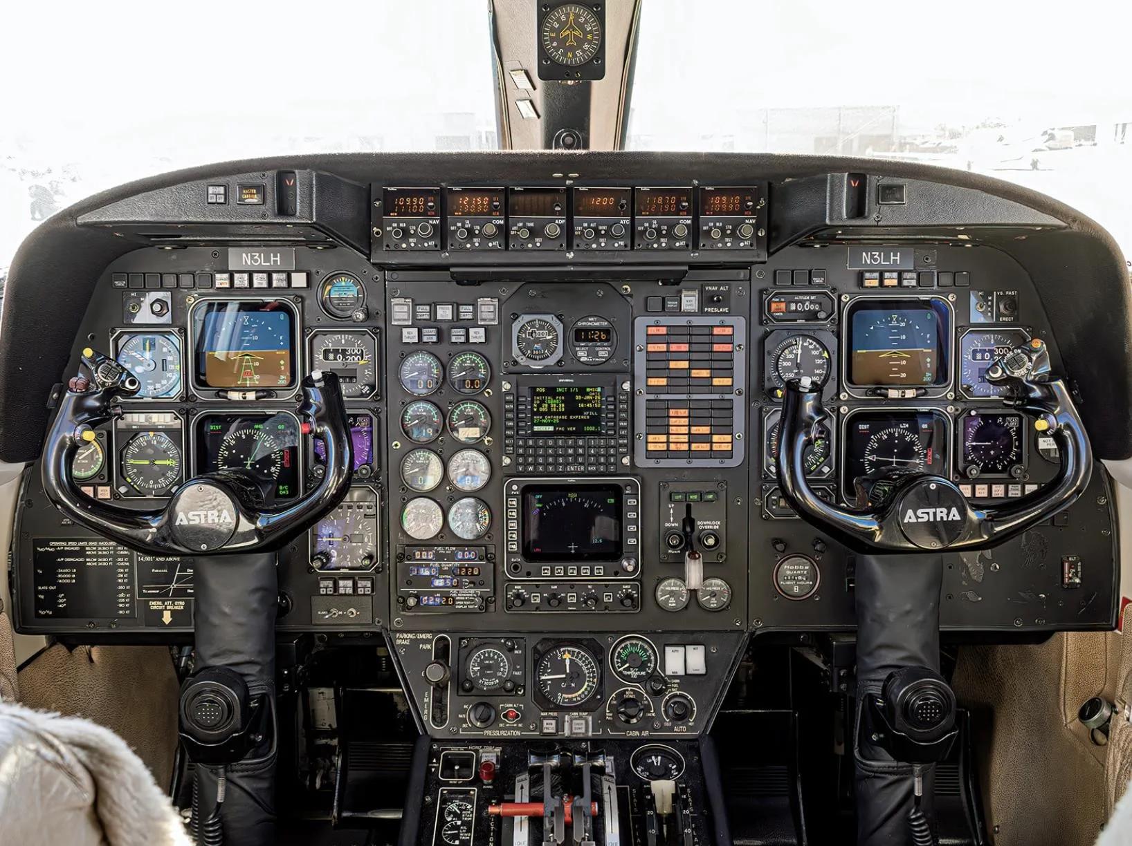 Cockpit and instrument panel of a 1989 ASTRA/GULFSTREAM ASTRA SP.