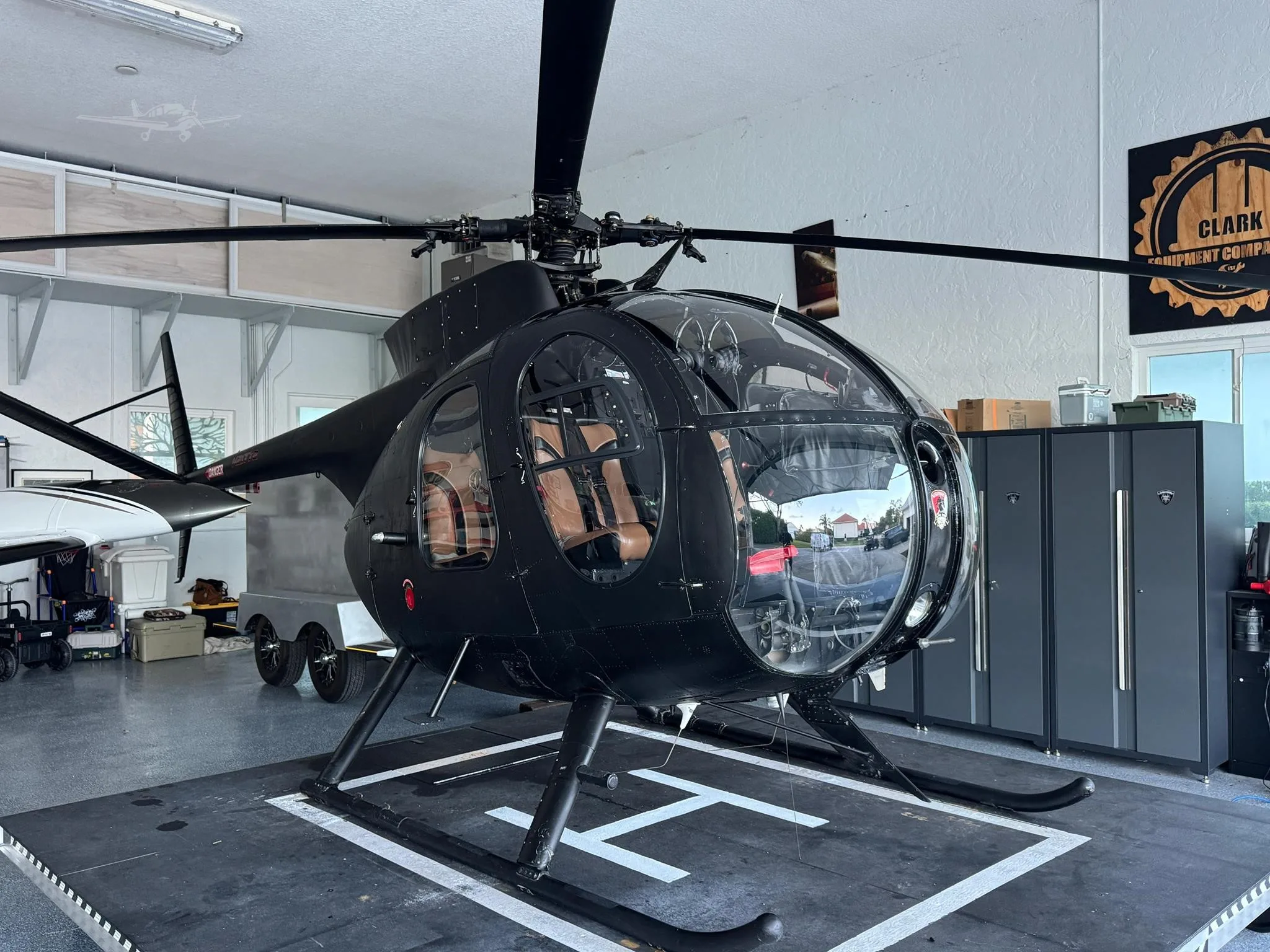 Exterior view of a 1967 HUGHES 369A, N21772.