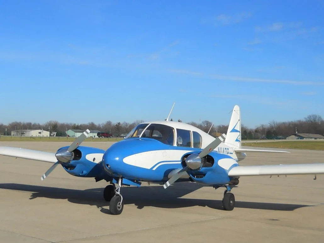 Exterior view of a 1955 Piper Apache - N1140P Aircraft.