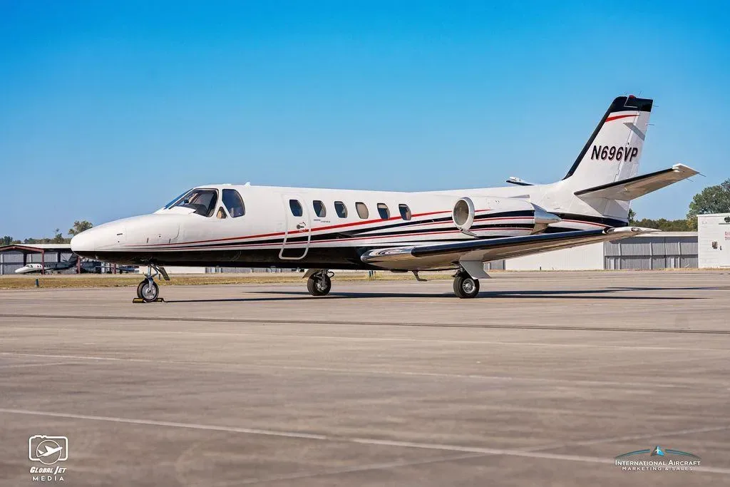 Exterior view of a 1997 Cessna Citation Jet 525, N608DB.