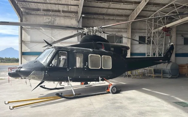 Cockpit and instrument panel of a 1988 Bell 412SP.