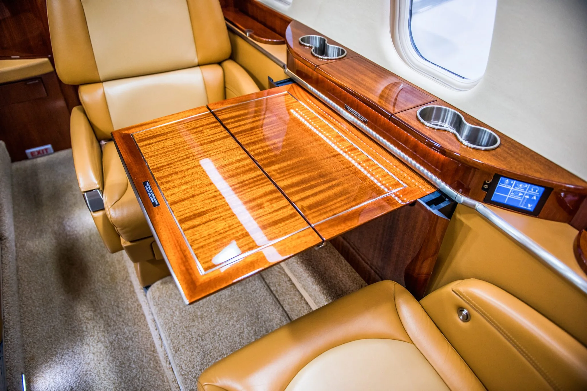Cabin interior of a 2008 Bombardier Learjet 60XR.