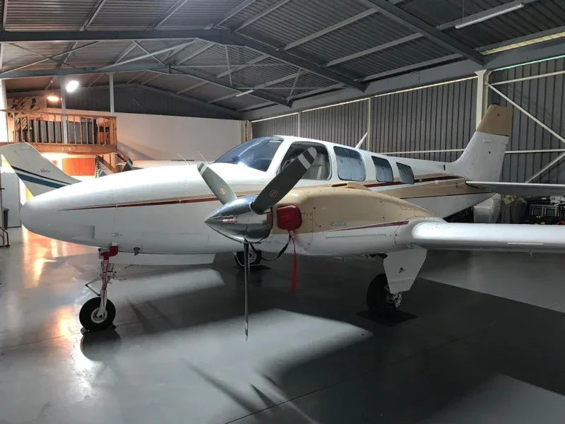 Exterior view of a 1980 Beechcraft Baron 58.