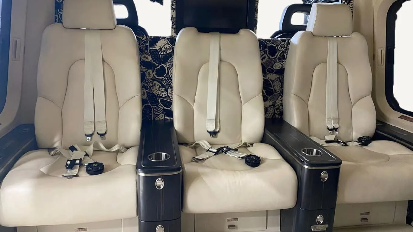 Cabin interior of a 2019 Leonardo AW139.